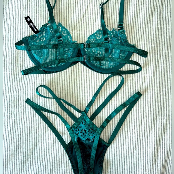 PrettyLittleThing Other - Pretty Little Thing - Teal Lace Lingerie Set - XS